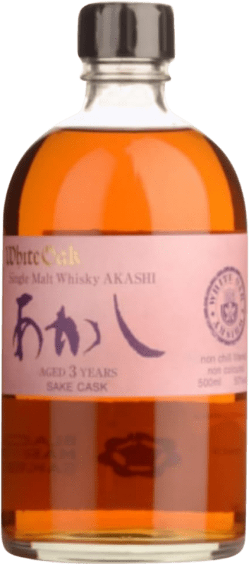 Free Shipping | Single Malt Whisky Eigashima White Oak Akashi Sake Cask Finish Japan 3 Years Medium Bottle 50 cl