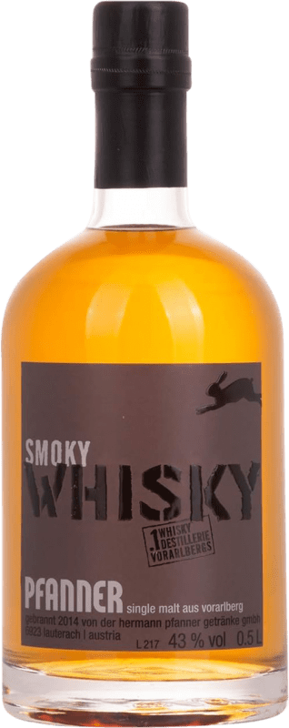Envío gratis | Whisky Single Malt Hermann Pfanner Austria Botella Medium 50 cl Smoky — Ahumado