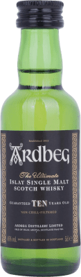 免费送货 | 威士忌单一麦芽威士忌 Ardbeg 艾莱 英国 10 岁 微型瓶 5 cl