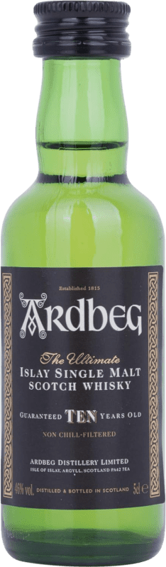 23,95 € Kostenloser Versand | Single Malt Whisky Ardbeg 10 Jahre Miniaturflasche 5 cl