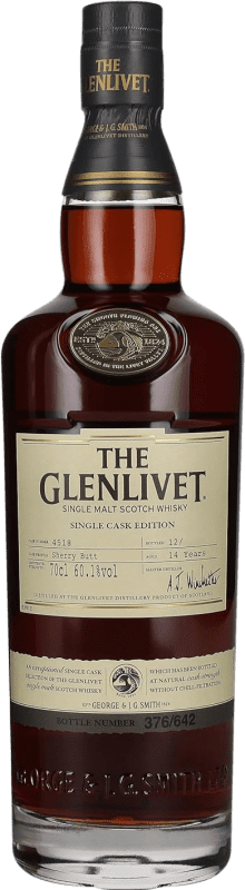 Spedizione Gratuita | Whisky Single Malt Glenlivet Sherry Butt Single Cask — Botte Singolo, Edizione Limitata Regno Unito 14 Anni 70 cl