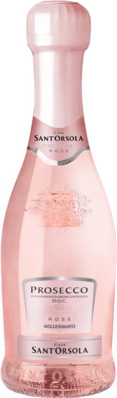 10,95 € Kostenloser Versand | Rosé Sekt Sant'Orsola Extra Dry — Extra Trocken Millesimato, Rosé D.O.C. Prosecco Kleine Flasche 20 cl