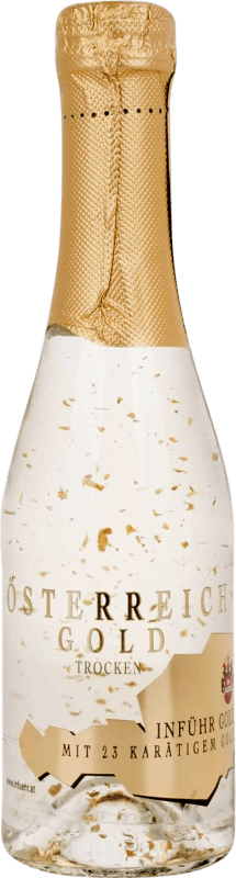 Kostenloser Versand | Weißer Sekt Österreich Gold 23 Carat Leaf Sparkling Österreich Kleine Flasche 20 cl