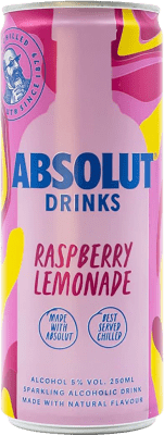 Vodca Caixa de 12 unidades Absolut Raspberry Lemonade Redi Garrafa Pequena 25 cl