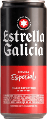 25,95 € | Коробка из 24 единиц Пиво Estrella Galicia Especial Lager Галисия Испания Банка 33 cl