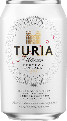 Free Shipping | 24 units box Beer Turia Märzen Tostada — Amber Toasted Valencian Community Spain Can 33 cl