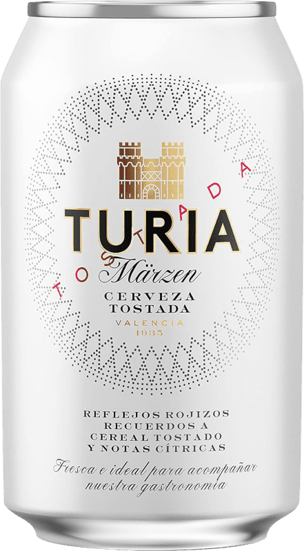 38,95 € Kostenloser Versand | 24 Einheiten Box Bier Turia. Tostada Märzen Alu-Dose 33 cl