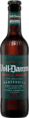 Free Shipping | 24 units box Beer Voll Damm Spain One-Third Bottle 33 cl