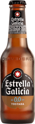 Beer 24 units box Estrella Galicia Tostada Lager 0,0 Small Bottle 25 cl Alcohol-Free