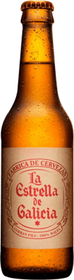 39,95 € | Boîte de 24 unités Bière Estrella Galicia La Estrella de Galicia Lager Premium Espagne Bouteille Tiers 33 cl