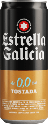 Bier 24 Einheiten Box Estrella Galicia Tostada Lager 0,0 Alu-Dose 33 cl Alkoholfrei