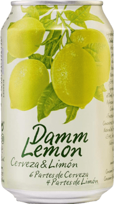 免费送货 | 盒装24个 啤酒 Estrella Damm Lemon Clara Mediterránea 西班牙 铝罐 33 cl