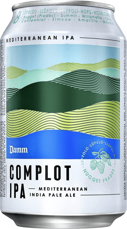 69,95 € Kostenloser Versand | 24 Einheiten Box Bier Estrella Damm Complot IPA ALE Alu-Dose 33 cl
