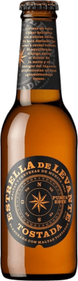 Free Shipping | 24 units box Beer Estrella de Levante Punta Este Tostada — Amber Toasted Spain Small Bottle 25 cl