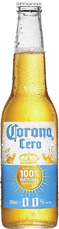 Free Shipping | 24 units box Beer Modelo Corona Cero Mexico One-Third Bottle 33 cl Alcohol-Free