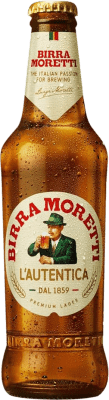 Bier 24 Einheiten Box Birra Moretti Lager Drittel-Liter-Flasche 33 cl