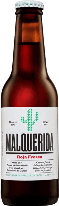 17,95 € Envio grátis | Caixa de 24 unidades Cerveja Estrella Damm Malquerida Roja Original Garrafa Pequena 25 cl