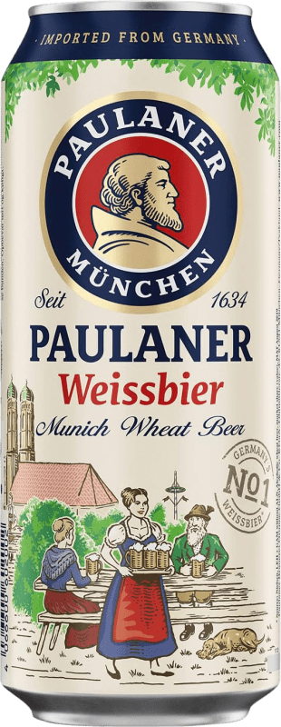 Free Shipping | 24 units box Beer Paulaner Trigo Germany Can 50 cl