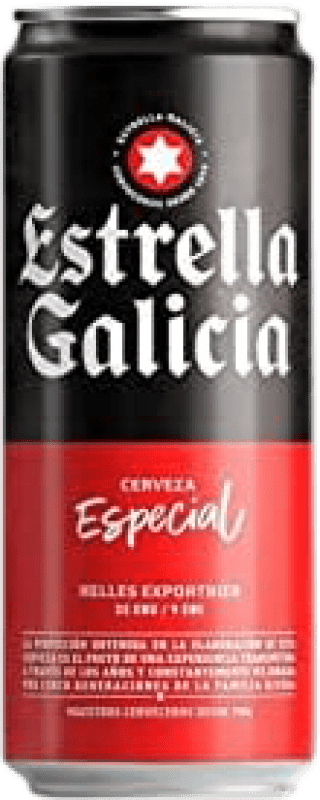 Kostenloser Versand | 24 Einheiten Box Bier Estrella Galicia Especial Spanien Alu-Dose 33 cl