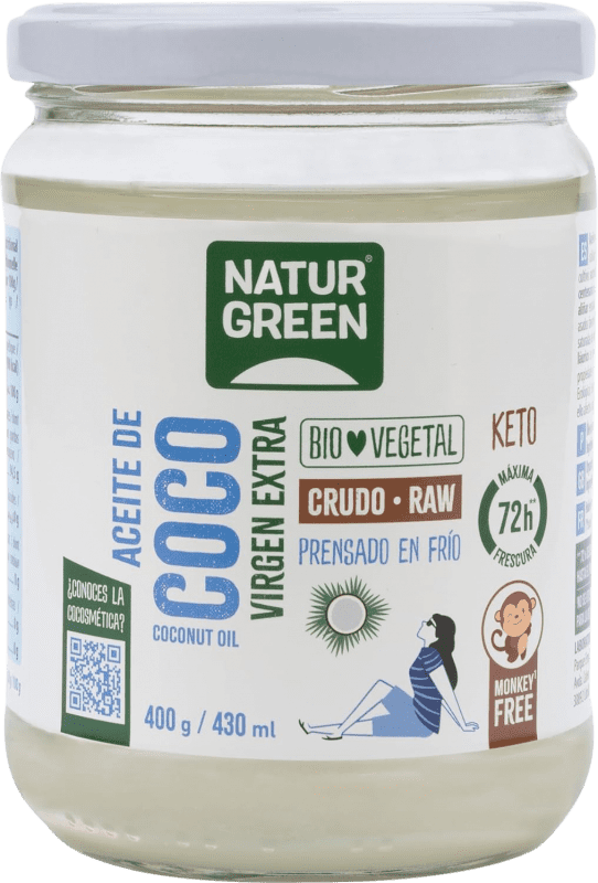 Spedizione Gratuita | Olio Vegetale Natur Green Vergine Spagna Bio — Ecologico Bottiglia Medium 50 cl Coco — Cocco