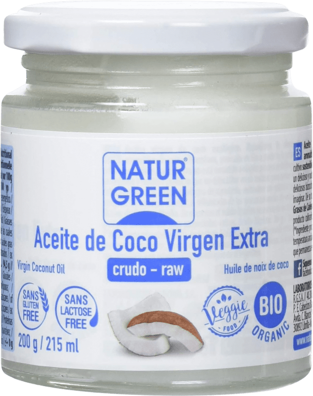 5,95 € | Caixa de 6 unidades Óleo Vegetal Natur Green Espanha Bio — Ecológico Garrafinha 20 cl Coco