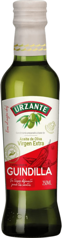 Kostenloser Versand | 6 Einheiten Box Olivenöl Urzante Virgen Extra Guindilla Spanien Kleine Flasche 25 cl