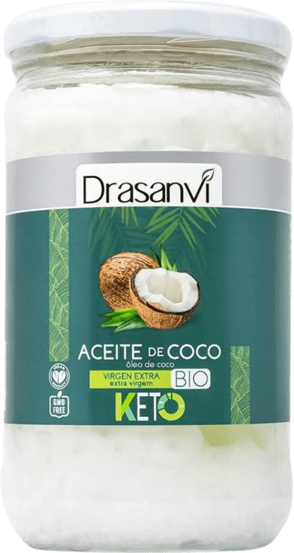 19,95 € Envío gratis | Aceite de Cocina Drasanvi Coco Virgen Bio Botella Medium 50 cl