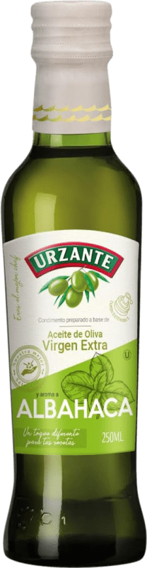 Envio grátis | Caixa de 6 unidades Azeite de Oliva Urzante AOVE Virgem Extra Espanha Garrafinha 25 cl Albahaca — Manjericão