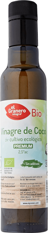 Бесплатная доставка | Уксус El Granero Integral Coco Bio Испания Органический Маленькая бутылка 25 cl