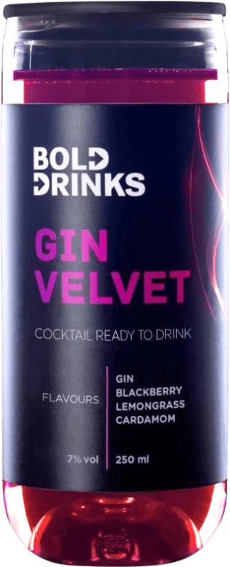 Envio grátis | Mixer Bold Verde Cocktail Espanha Garrafinha 25 cl Gin, Cardamom — Cardamomo, Lemon — Limão, Blackberry — Amora