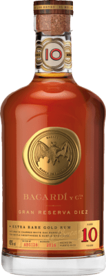 Rhum Bacardí Gold — Édition Or, Extra, Rare Grande Réserve 10 Ans 70 cl