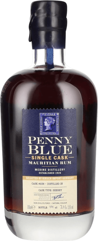 Envoi gratuit | Rhum Medine Penny Blue Single Cask Mauritian Maurice 70 cl