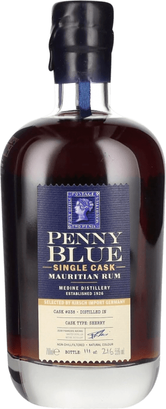 Бесплатная доставка | Ром Medine Penny Blue Mauritian Single Cask — Одна бочка Маврикий 70 cl