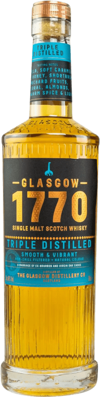 61,95 € | Whiskey Single Malt The Glasgow 1770 Smooth & Vibrant Großbritannien 70 cl