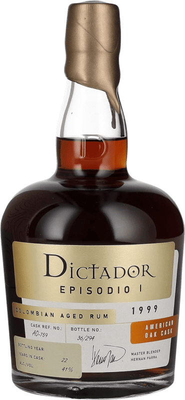 174,95 € | 朗姆酒 Dictador Episodio I American — 美式, Oak Cask Finish — 橡木桶熟成 哥伦比亚 22 岁 70 cl