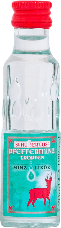 Free Shipping | 24 units box Spirits St. Hubertus Pfefferminz Tropfen Minz-Likör Hungary Miniature Bottle 2 cl