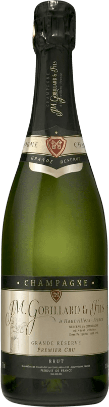 Free Shipping | White Sparkling Wine JM. Gobillard Brut 1er Premier Cru Grand Reserve — Long Barrel-Aged A.O.C. Champagne Champagne France Pinot Noir, Chardonnay, Pinot Meunier 75 cl