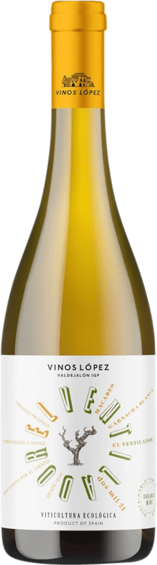 Envío gratis | Vino blanco Vinos López Ventilador Blanco I.G.P. Vino de la Tierra de Valdejalón Aragón España Garnacha, Macabeo 75 cl