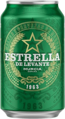 送料無料 | 24個入りボックス ビール Estrella de Levante Lager ムルシア地方 スペイン アルミ缶 33 cl