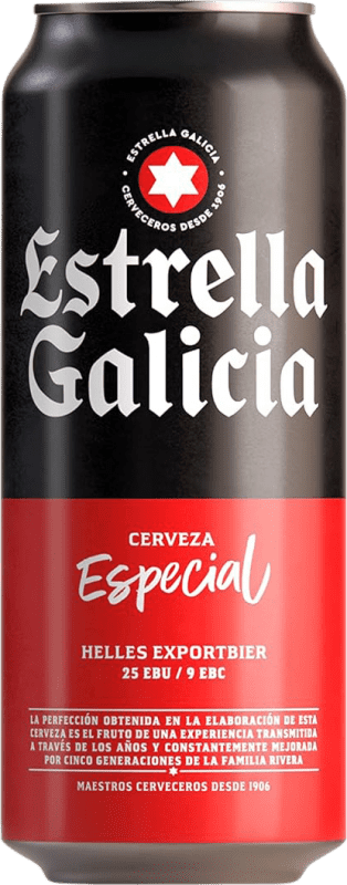 65,95 € Envio grátis | Caixa de 24 unidades Cerveja Estrella Galicia Especial Lager Lata Média 50 cl