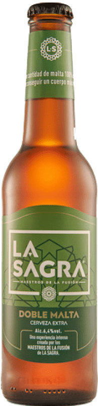 Free Shipping | 4 units box Beer La Sagra Doble Malta Spain Third-Liter Bottle 33 cl