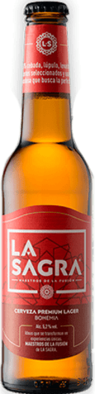 33,95 € Envio grátis | Caixa de 12 unidades Cerveja La Sagra Lager, Premium Garrafinha 20 cl