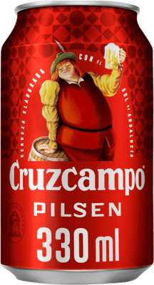 Коробка из 12 единиц Пиво Cruzcampo Lager Испания Банка 33 cl