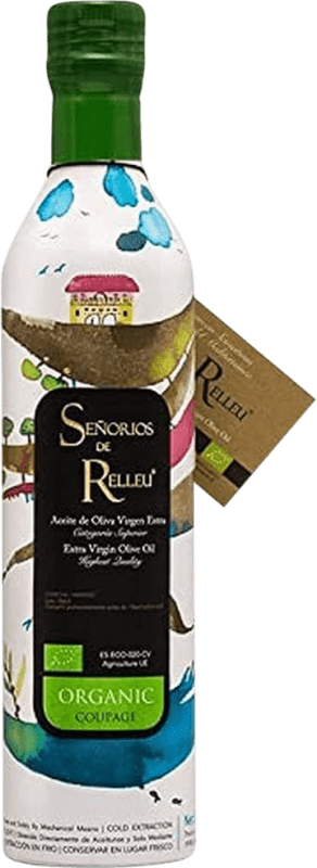Free Shipping | Olive Oil Señoríos de Relleu Coupage, EVOO Extra Virgin Spain Eco — Organic Medium Bottle 50 cl