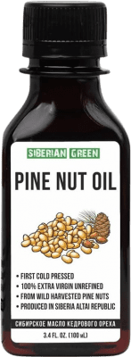 Envio grátis | Óleo de Cozinha Siberian Green Nuez de Pino Siberiano Virgen Extra Federação Russa Garrafa Miniatura 10 cl