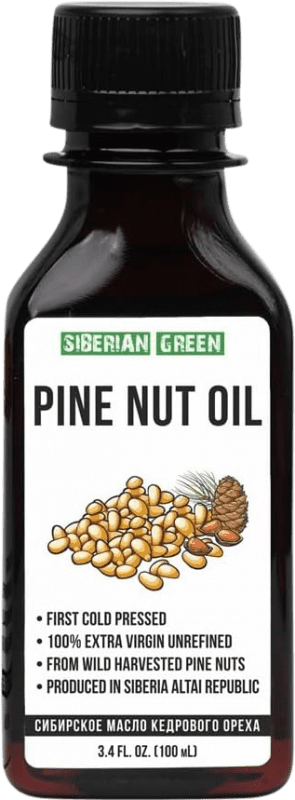 Envío gratis | Aceite de Cocina Siberian Green Nuez de Pino Siberiano Virgen Extra Rusia Botellín Miniatura 10 cl