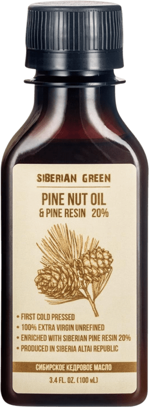 Envio grátis | Óleo de Cozinha ‎Siberian Green Piñón Siberiano Virgen Extra Federação Russa Garrafa Miniatura 10 cl