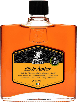 クッキングオイル Aguila Mexika. Elíxir Ámbar Virgen Chipotle Morita & Rojo de Árbol Ajo 小型ボトル 20 cl