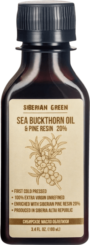 Envio grátis | Óleo Vegetal Siberian Green Sea Buckthorn Virgem Federação Russa Garrafinha Miniatura 10 cl