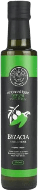 Free Shipping | Olive Oil Byzacia Vert — Green Tunisia Organic — Eco Small Bottle 25 cl Pimiento — Chili Pepper